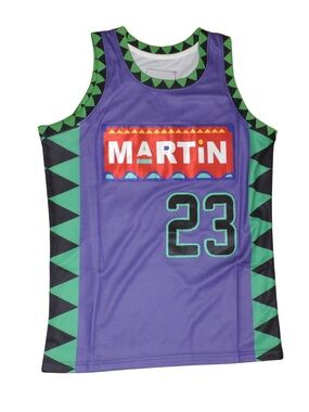 Martin Purple & Green Sleeveless Basketball Jersey - Men